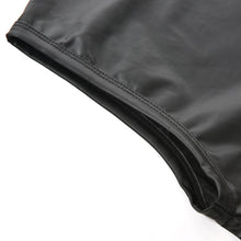 M L XL PU Leather O-neck Men Tank Tops Sexy Sleeveless Shirts Men Imitatiion Faux Leather Vest J4U66