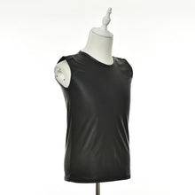 M L XL PU Leather O-neck Men Tank Tops Sexy Sleeveless Shirts Men Imitatiion Faux Leather Vest J4U66