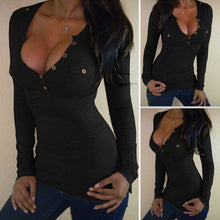 M-XL 4 colors V Neck Tops Blouses Casual Shirts For Women Vogue Long Sleeve Shirt J4U66