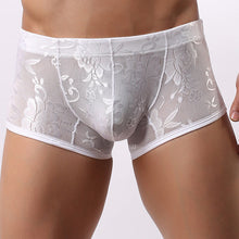 M-XL Men Underwear Pants Transparent Lace Sexy Low Waist Breathable Boxer J4U66