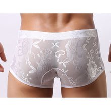 M-XL Men Underwear Pants Transparent Lace Sexy Low Waist Breathable Boxer J4U66