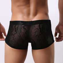 M-XL Men Underwear Pants Transparent Lace Sexy Low Waist Breathable Boxer J4U66