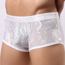 M-XL Men Underwear Pants Transparent Lace Sexy Low Waist Breathable Boxer J4U66