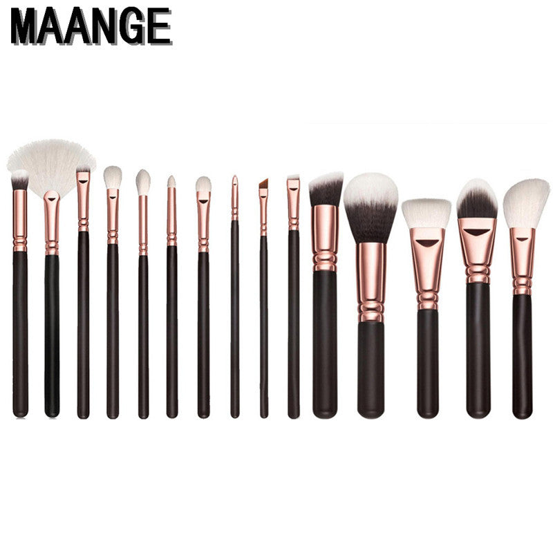Makeup Brushes Set 15pc / Cosmetic Makeup Brush Brushes Set Foundation Powder Eyeshadow Blush Brush Kit Beauty Tools J4U66