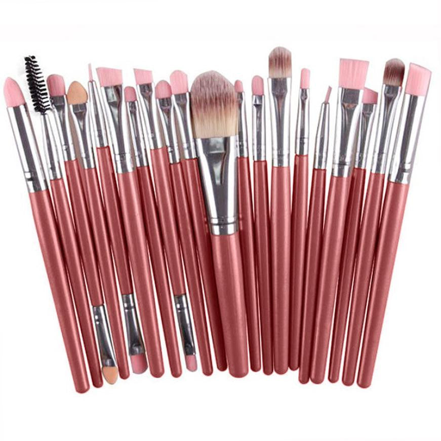 Makeup Brushes Set 20pc Makeup Brush Set tools Make-up Toiletry Kit Wool Make Up Brush Set Black Sliver  J4U66