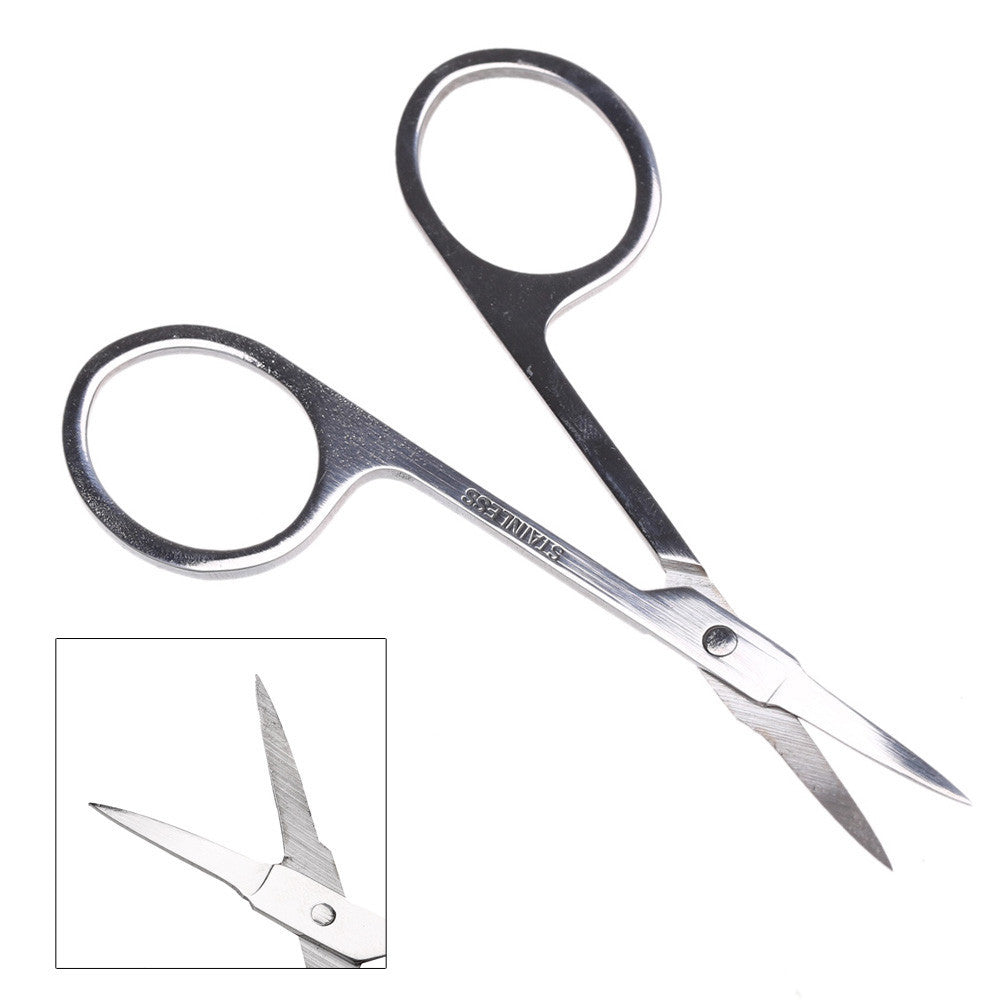 makeup eyebrow scissor with sharp head stainless steel women brow beauty make up tool slightly curved manicure cuticle cutting J4U66