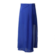 maxi skirt long sexy boho retro chiffon skirt super worthy open side split solid women skirt saias longas J4U66