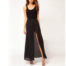 maxi skirt long sexy boho retro chiffon skirt super worthy open side split solid women skirt saias longas J4U66