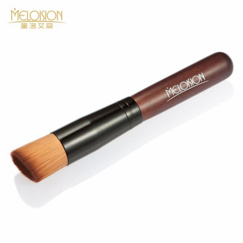 Meloision foundation brush high-grade original wooden handle Oblique head foundation makeup brush Tool Eyeliner Lip Brushes J4U66