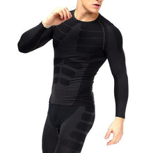 Men Compression Long Sleeve O-Neck S Tight T Shirts Fast Drying Fitness Base Layer Tops M-XL J4U66
