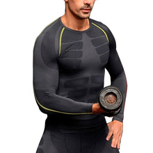 Men Compression Long Sleeve O-Neck S Tight T Shirts Fast Drying Fitness Base Layer Tops M-XL J4U66