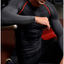 Men Compression Long Sleeve O-Neck S Tight T Shirts Fast Drying Fitness Base Layer Tops M-XL J4U66