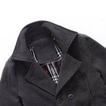 Men Cotton Blends Coat Long Jacket Double Breasted Overcoat J4U66