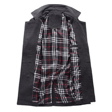 Men Cotton Blends Coat Long Jacket Double Breasted Overcoat J4U66
