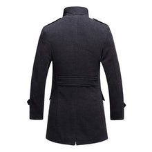 Men Cotton Blends Coat Long Jacket Double Breasted Overcoat J4U66