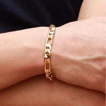 Men Jewelry Trendy 18K Real Gold Plated 22 CM Thick Cuban Link Chain Bracelets Stamp Bracelet J4U66