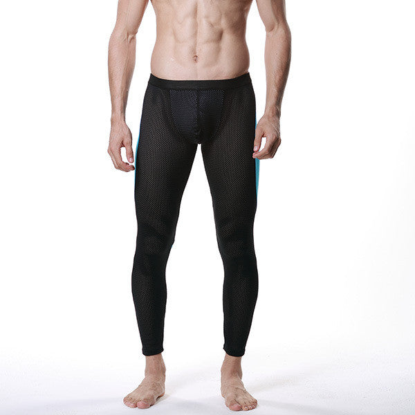 Men Modal Long Johns Mesh Thermal Pants Elastic Trousers Thermal Underwear Leggings M-XL J4U66
