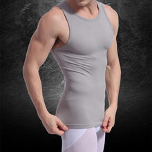 men muscle fitted body shaper boy tight stretch vest-shirts shapewearcasual slimming underwear J4U66