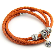 Men Retro Charm Bracelet Men Beads Chain Bangles Style Latest Popular 3 Laps Leather Bracelets J4U66