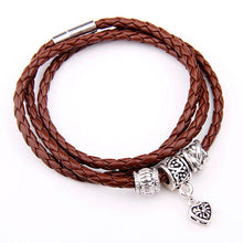 Men Retro Charm Bracelet Men Beads Chain Bangles Style Latest Popular 3 Laps Leather Bracelets J4U66