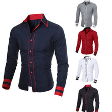 Men Shirt Fashion Brand Men'S TopLong-Sleeved Shirt Camisa Masculina Casual SlimDress Shirts Plus Size M- XXL J4U66