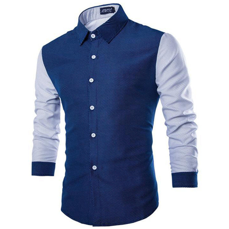 Men Slim Fit Dress Shirts Celebrity Fashion Business Casual Long Sleeve Fomal Shirt Top  J4U66