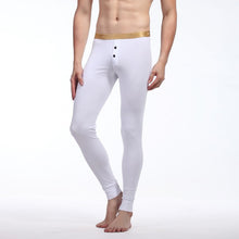 Men Soft Long Johns Warm Thermal Underwear Pants Gold Edge Cotton Buttons S-XL J4U66