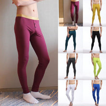 Men Soft Long Johns Warm Thermal Underwear Pants Gold Edge Cotton Buttons S-XL J4U66