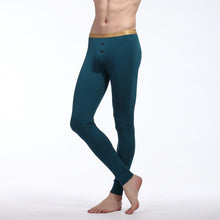 Men Soft Long Johns Warm Thermal Underwear Pants Gold Edge Cotton Buttons S-XL J4U66