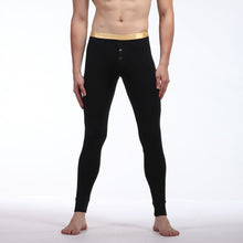 Men Soft Long Johns Warm Thermal Underwear Pants Gold Edge Cotton Buttons S-XL J4U66