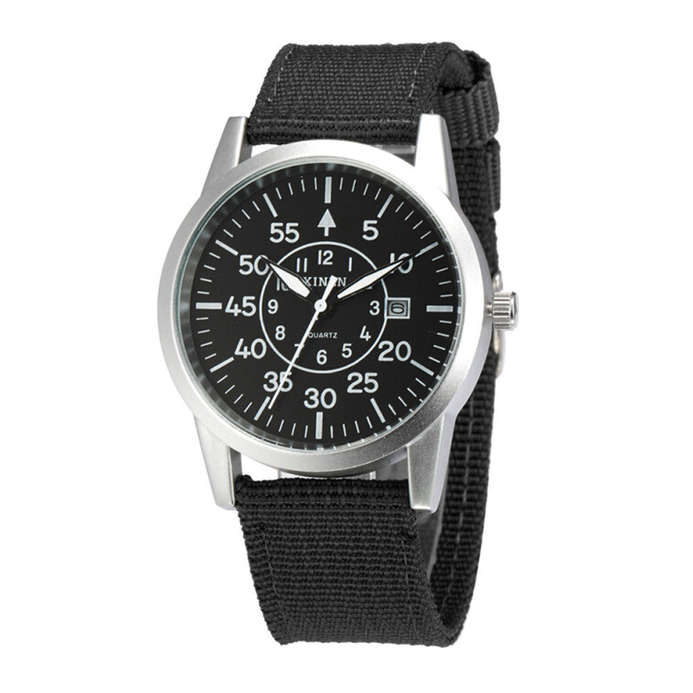 Men Stainless Steel Military Sport Date Analog Quartz army Style Wrist Watch J4U66