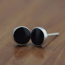 Men Stud Earrings Ear Jewelry 2Pcs Round Ear Stud Men Black Plastic Metal Punk Style J4U66