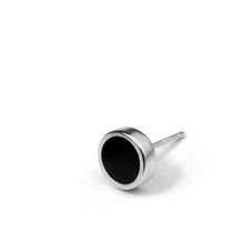 Men Stud Earrings Ear Jewelry 2Pcs Round Ear Stud Men Black Plastic Metal Punk Style J4U66