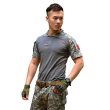Men Army Combat Tactical T-shirts Military Short Sleeve Tops Camouflage Clothes CP ACU Tee Shirt Homme Multicamo J4U66