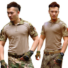 Men Army Combat Tactical T-shirts Military Short Sleeve Tops Camouflage Clothes CP ACU Tee Shirt Homme Multicamo J4U66