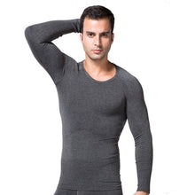 Men Tshirt Boys Ultra-Soft Body Shaper Compression Thermal Long Sleeve Under T-Shirt TopJFY66