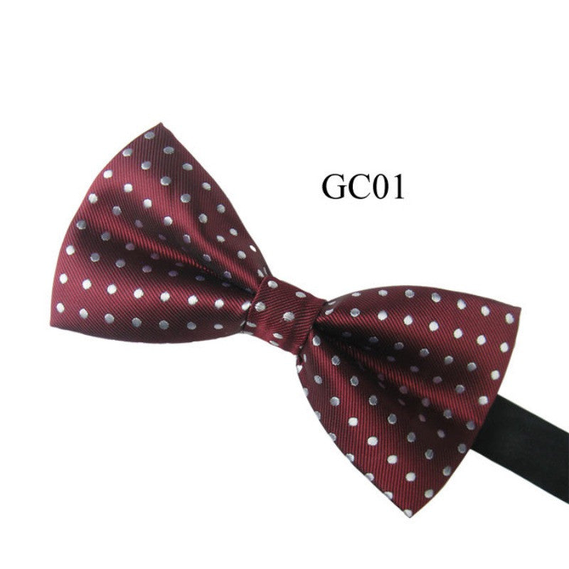 Men Tuxedo Classic Bowtie Woven Dots Bow Tie Necktie Novelty Wedding Adjustable J4U66