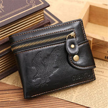Men Wallet Coin Wallet Small Clutches Men's Purse Men Leather Card Cash Receipt Holder Eagle Pattern Horizontal Wallet  J4U66