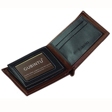 Men Wallets leather Bifold purse with coin pocket black brwon wallet Men Card Cash Holder bag multifunction  J4U66