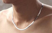 Men Women Flat Blade Body Chain Jewelry Short Paragraph Clavicle Chain Silver Choker Necklace  J4U66