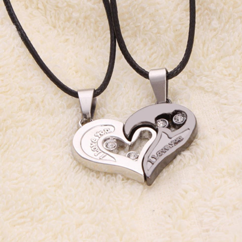 Men Women Lover Couple Necklace I Love You Heart Shape Pendant Necklaces Fashion Jewelry J4U66
