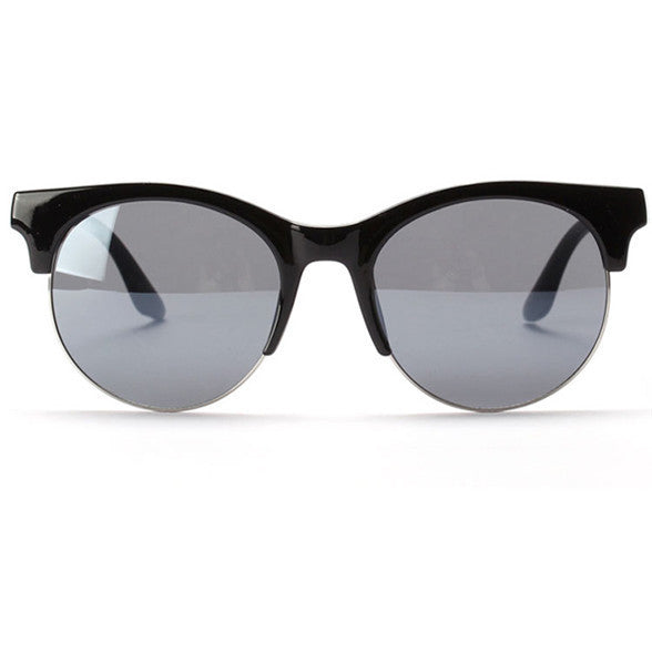 Men Unisex Round Sunglasses Plastic Frame Eyeglasses Half Rim Punk Brand Designer Eyewear J4U66