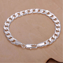 Men's 8MM Chain BraceletWomen's DIY Jewelry Sliver Plated Lobster Clasp Link Bracelets J4U66