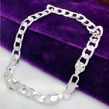 Men's 8MM Chain BraceletWomen's DIY Jewelry Sliver Plated Lobster Clasp Link Bracelets J4U66