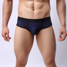 Men's Acrylic Mesh Low-Rise Briefs U Convex Bulge Pouch Underwear Underpants J4U66