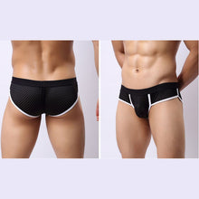 Men's Acrylic Mesh Low-Rise Briefs U Convex Bulge Pouch Underwear Underpants J4U66