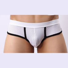 Men's Acrylic Mesh Low-Rise Briefs U Convex Bulge Pouch Underwear Underpants J4U66