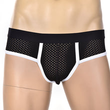 Men's Acrylic Mesh Low-Rise Briefs U Convex Bulge Pouch Underwear Underpants J4U66