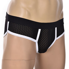 Men's Acrylic Mesh Low-Rise Briefs U Convex Bulge Pouch Underwear Underpants J4U66