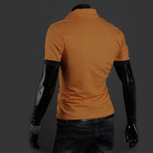 mens casual tops tee v neck polo shirts slim fit short sleeve clothes us m xxxl 10 colors J4U66